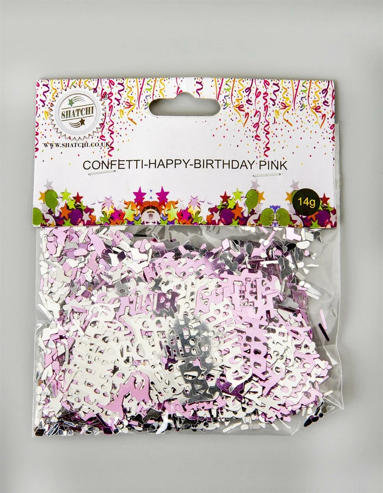 Feliz Cumpleaños Rosa Brillo Mesa Dispersión Espolvorea Confeti Fiesta DecoracionesX1 Foto 3 de 4