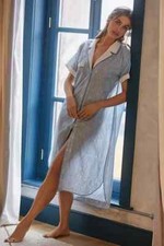 $148 Anthropologie Cezzane Striped Eyelet Dress SIZE XS NEW blue striped dress
