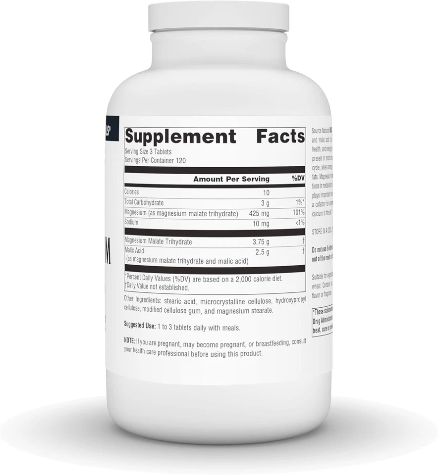 Malato de magnesio 3750 mg por porción para producción de energía 360 comprimidos paquete de 1 Foto 2 de 4