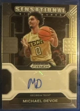 Michael Devoe Georgia Tech Basketball Panini Prizm Autograph Rookie Card Rc Auto