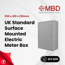 UK Standard Surface Mounted Electric Meter Box - (596 x 410 x 220mm)