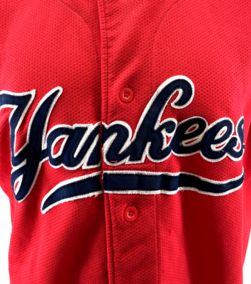 Vintage STARTER New York Yankees MLB Red Button Up SS Baseball