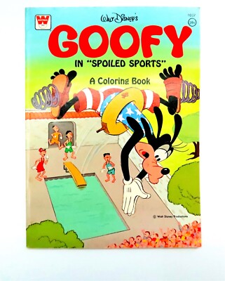 Vintage NEW 1976 Disney GOOFY IN SPOILED SPORTS Whitman Coloring Book UNUSED NOS