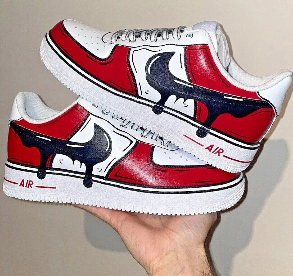 Custom Nike Air Force 1 '07 Low - Classic Louis Vuitton (Red