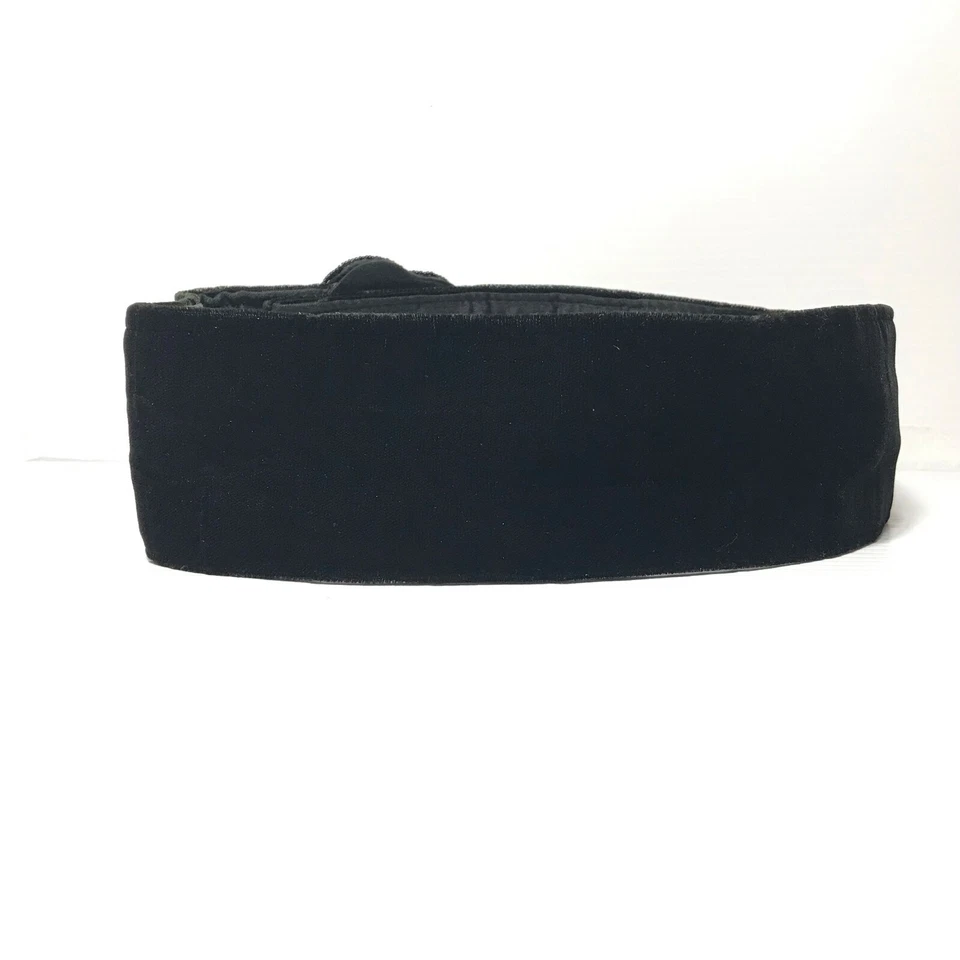 Cinturón para mujer Cadaz XS negro de colección ancho terciopelo con cuentas hebilla floral clásico damas Foto 4 de 4