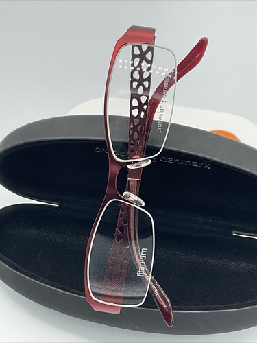 prodesign denmark eyeglasses titanium 4348 C.4031 50/16 Red Half-Rim - Picture 11 of 11