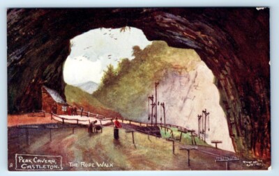 TUCK Peak Cavern CASTLETON Rope Walk Jotter UK Postcard