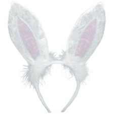 White Bunny Ears Costume Headband