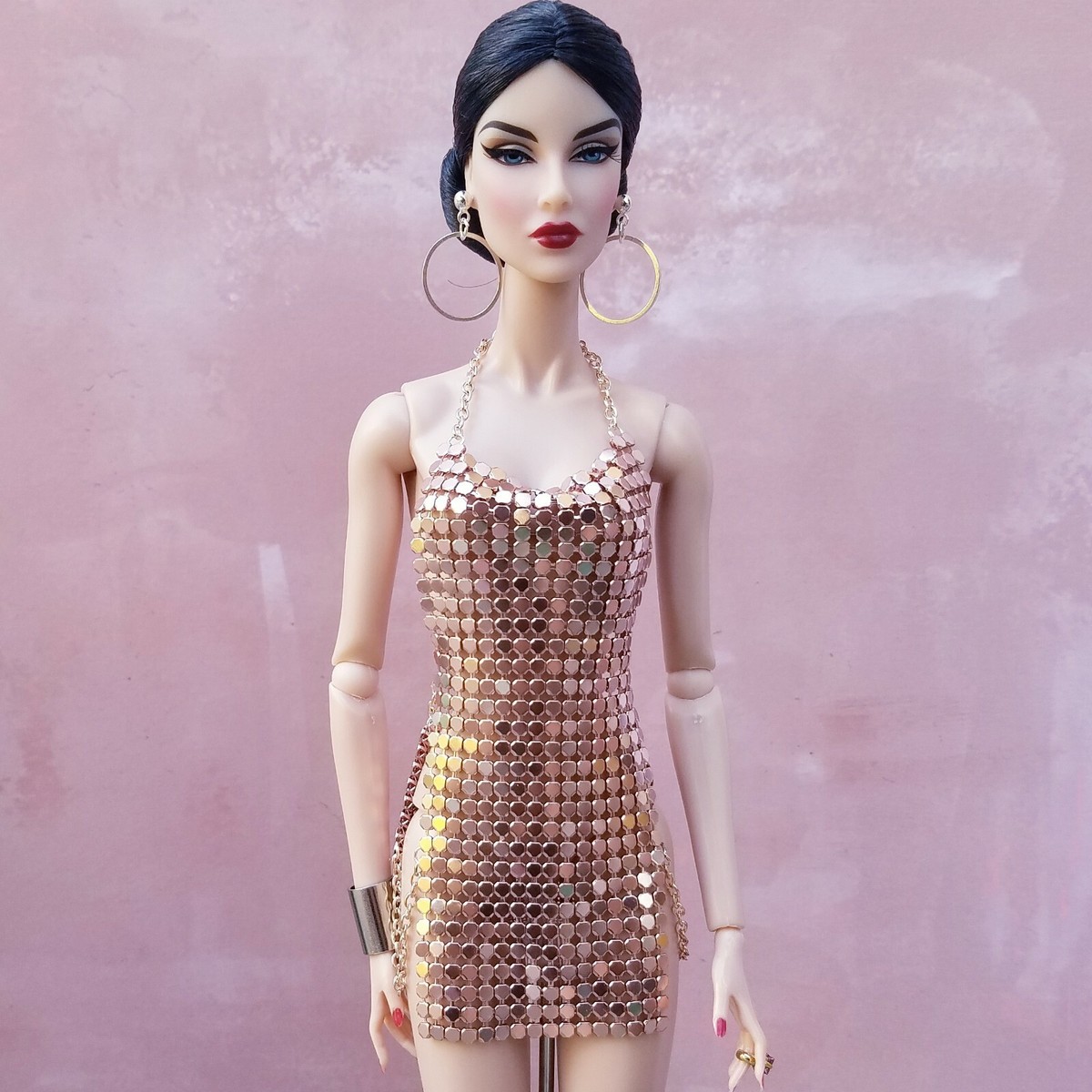Fashion Royalty NuFace Poppy Integrity Toys Metal Mesh Dress Fashion Royalty NuFace Poppy Integrity Toys Metal Mesh Dress