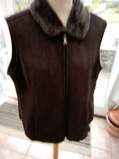 Tcm Brown Faux Suede Gilet Uk Size 14/16