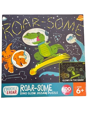 Chuckle & Roar ~ Roar-Some Dino Glow Jigsaw Puzzles for kids ~ 100 Pieces