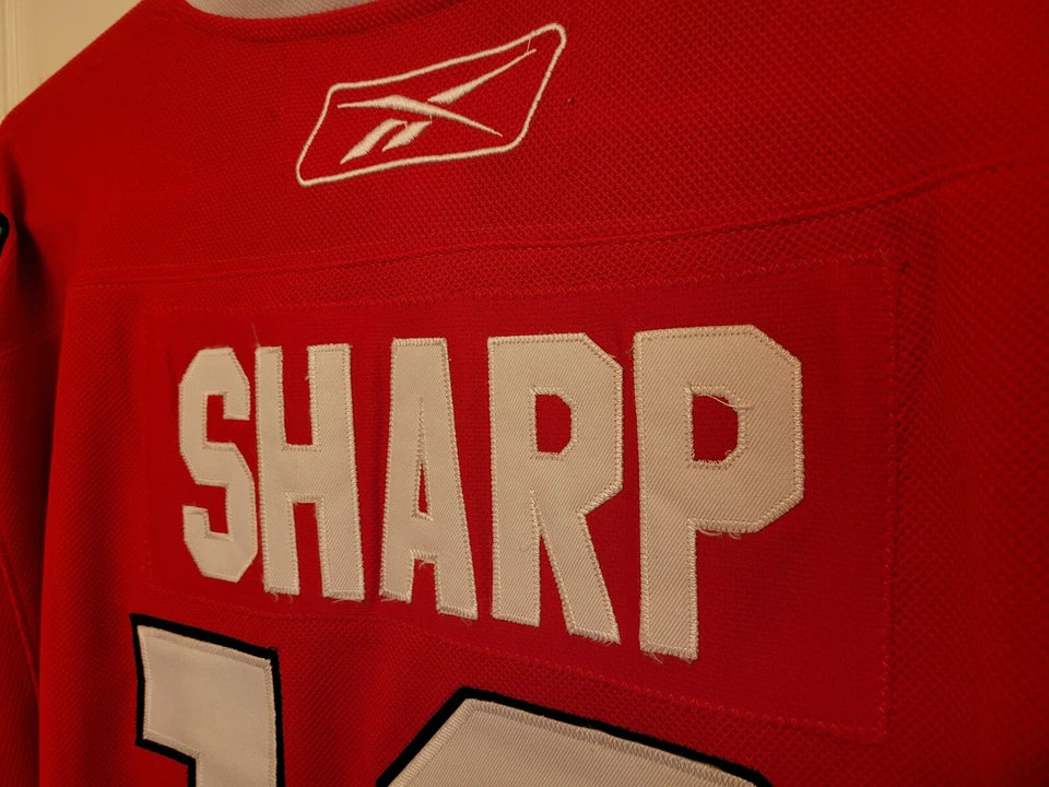 Camiseta deportiva Reebok CCM Chicago Blackhawks Patrick Sharp Home talla 54 correa de lucha Foto 3 de 4