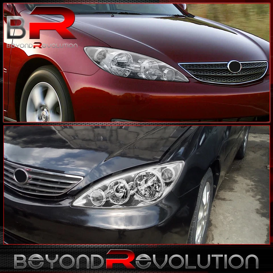 For 2005-2006 Camry LE SE XLE Driving Chrome Housing Headlights Clear Reflector Foto 2 de 4