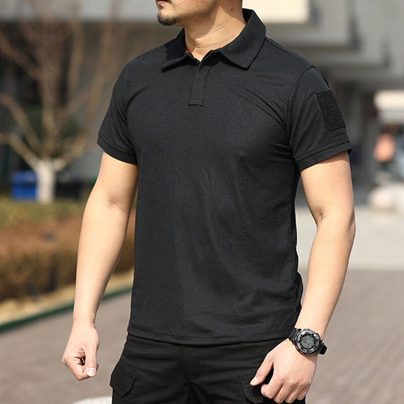 black tactical polo