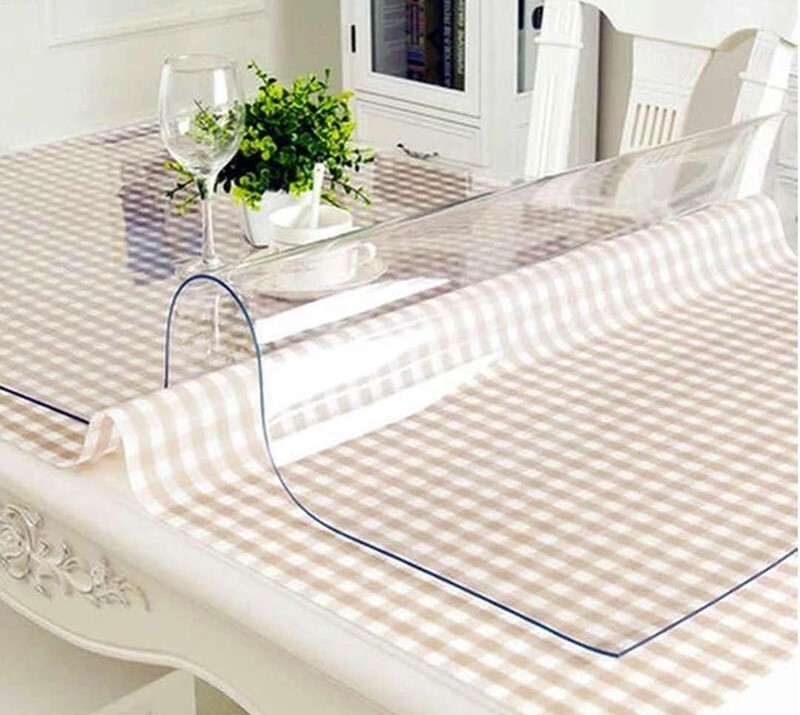 Film de table transparent pour repas de famille et nappe de protection buffet 230 x 90 cm