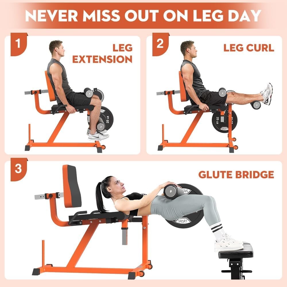 SPART Plate Loaded Leg Workout Machine, Home Gym Leg Extension