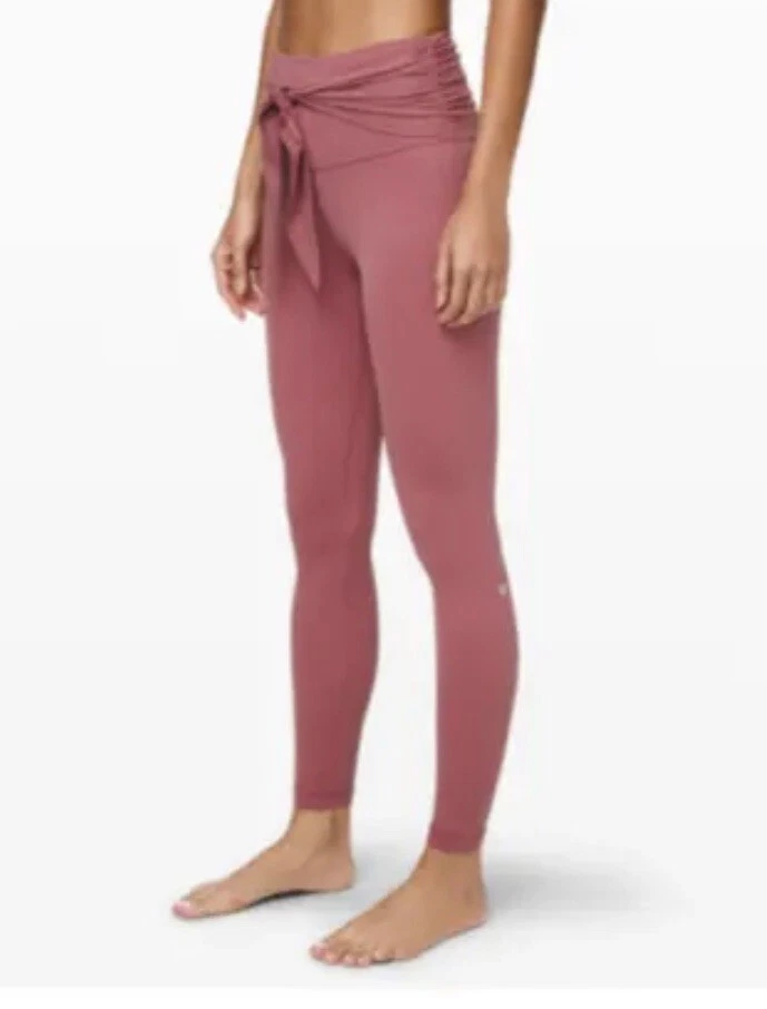 Lululemon Align Pant 28 Wrap Waist Leggings Womens size 2 Moss Rose W/ Bag