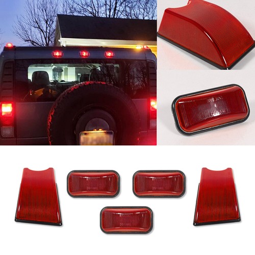 Para 03-09 Hummer H2 Cabina Marcador Techo Luz de circulación Ámbar Rojo Cubierta con Kit de Juntas - Imagen 4 de 14