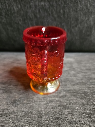 Amberina Red Pressed Cherry Glass 3.5" Tall Creamer Pitcher Mid Century Modern - Picture 2 of 8