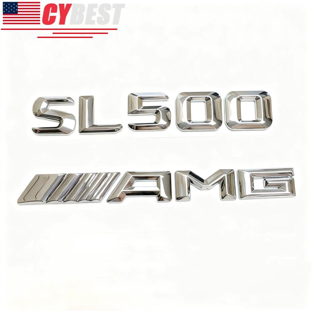 1Set FOR SL500+AMG CHROME MB REAR TRUNK EMBLEM BADGE  NUMBERS 1994-2013 SL500
