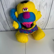 1992 Fisher Price Puffalump Yellow Caveman Squeaker Plush with Club Rare