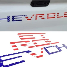 Tailgate Insert Letters Compatible With Silverado 2019–2025 USA Flag 3D Emblem