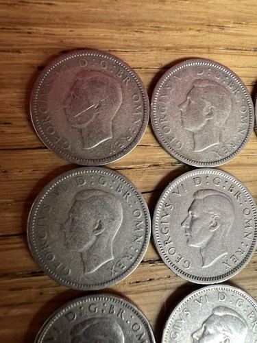Lotto lavoro monete sei pence Giorgio VI 1939 1941 1942 1946-1951 X 9 monete - Foto 11 di 14