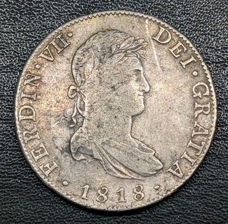 1818 Mo JJ Messico 8 reales. Città del Messico come nuova. Ferdinando VII