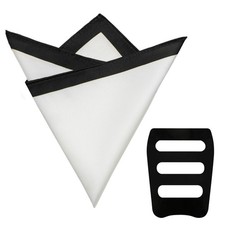 Mens Handkerchief with Pocket Square Holder for Wedding Casual Black White