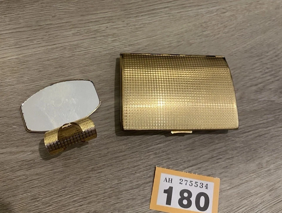 Vintage Melissa lipstick holder with mirror & a cigarette case - Image 3 of 4