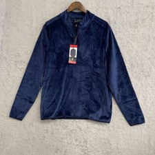 NEW Spyder Navy Men's M Blue 1/4 Zip Pullover Polyester  Spandex Sweatshirt