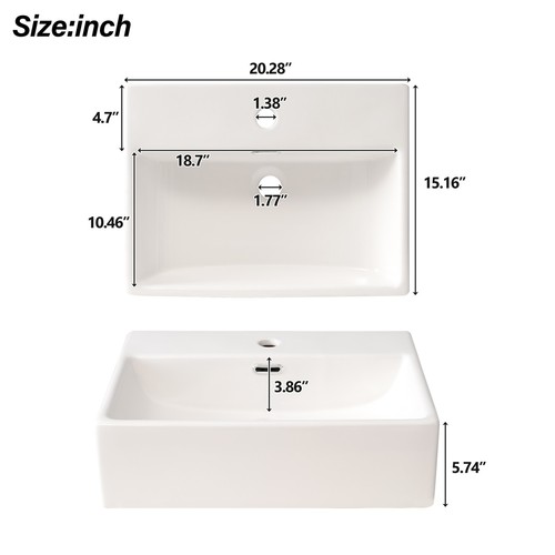 Black Modern Bathroom Vanity with Ceramic Sink, Solid Wood Frame,Storage Drawer - Picture 8 of 24