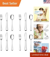 12-Piece Kids Silverware, Stainless Steel Toddler Kids Utensils Safe for Pres...