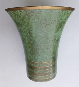 Antique Carl Sorensen Bronze Trumpet Vase