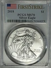 2018 FIRST STRIKE SILVER EAGLE MS70 PCGS FLAG LABEL