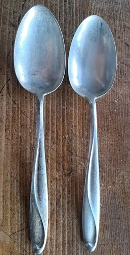 2 Vintage Reed & Barton Large Serving Spoons 8.5" 178 Grams Sterling Silver