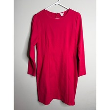 J.Crew Red Business Casual Long Sleeve Dress Size 10