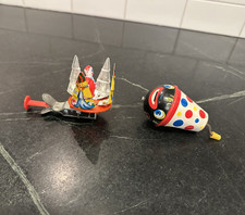 Vintage Tin Circus Clown Toy Lot