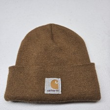 Carhartt Boys Beanie OS Brown Patch Logo Acrylic Foldover Hat