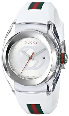 Gucci YA137302 Women's Sync Two-Tone Silver Rubber Watch, 36mm