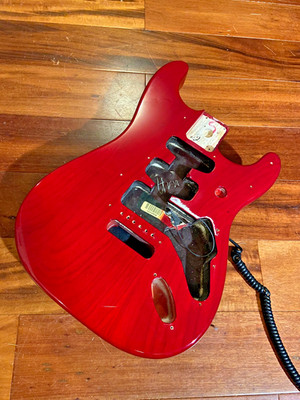 Fender Deluxe Player Strat Crimson Red Transparent Ash Stratocaster Body 3# 13oz