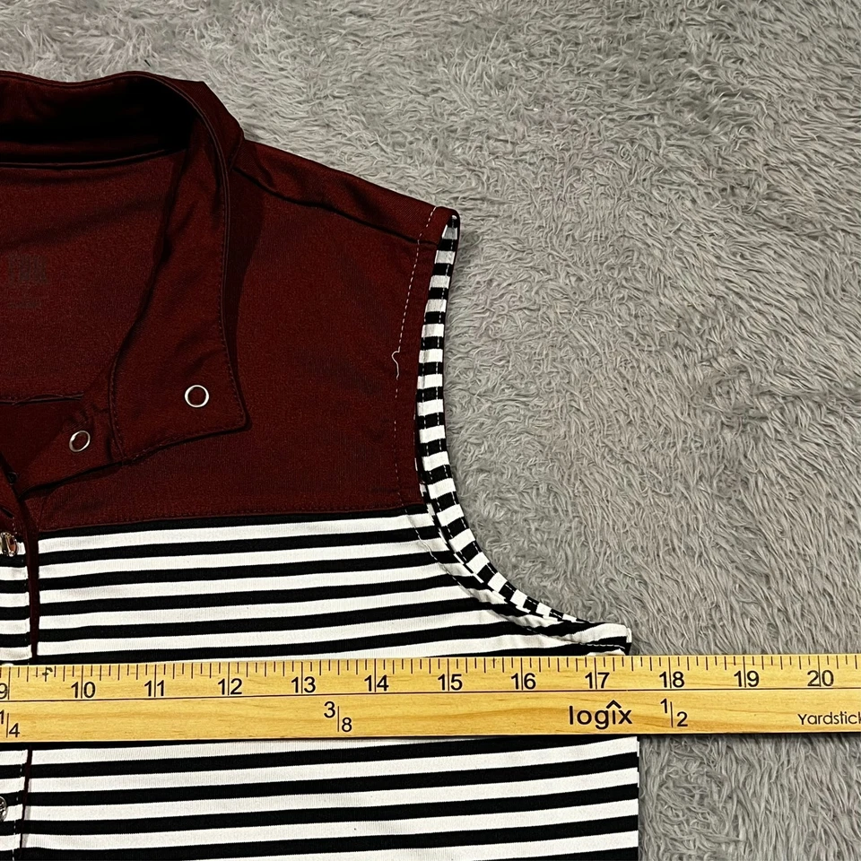 Polo Tail Texas A&M 1/4 Pullover a Presión Para Mujer S Rayas Cuello Simulado Sin Mangas Foto 4 de 4