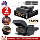 12 Pin Flat Trailer Socket Plug Set Connector Trailer Caravan Camper Adaptor OZ