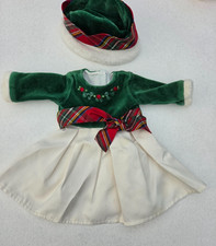 American Girl Bitty Baby 2007 Evergreen Holiday Dress Hat Outfit