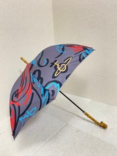 9383. Vivienne Westwood Wooden Walking Stick Orb Long Umbrella