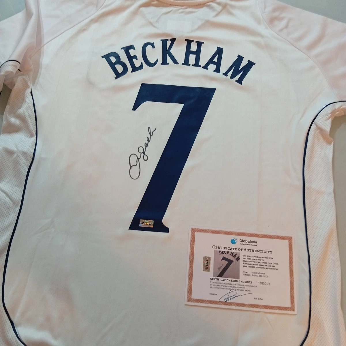 Maillot David Beckham Angleterre 1998 – Autographié – Entraînement – Umbro