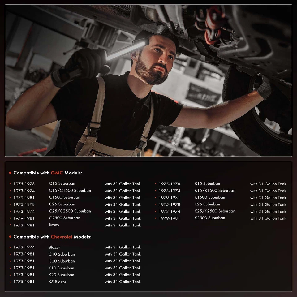 Tanque de combustible de acero galvanizado de 31 galones para Chevy C10 Suburban Blazer GMC Jimmy Foto 3 de 4