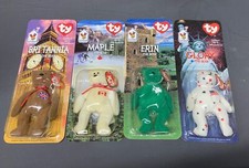 1999 Vintage McDonalds Ty Beanie Babies Complete Set of 4 International Bears