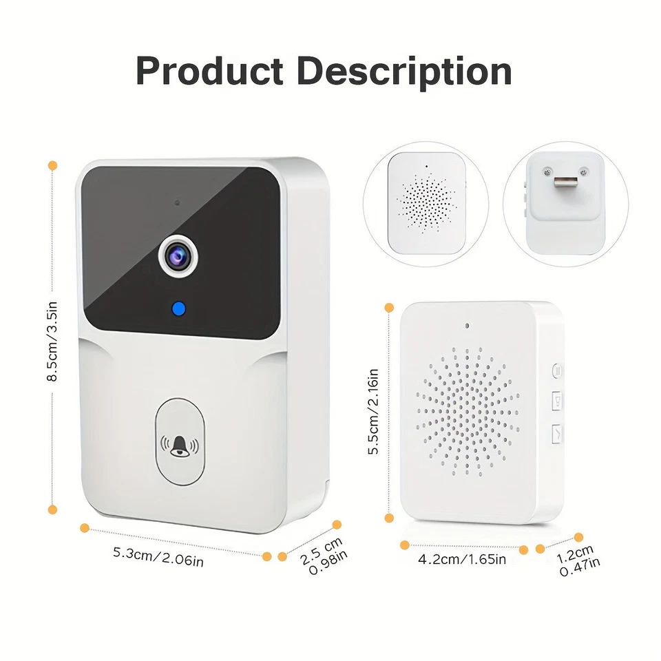 New Wireless Security 2.4G WIFI Smart Doorbell Intercom Video Camera Bell Chime - image 2 of 4