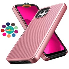 For Revvl 7 5G T-Mobile Dual Layer Slim Hybrid with Textured Rugged Case Cover